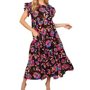 Holly Harper Floral Maxi Dress SMALL (818)